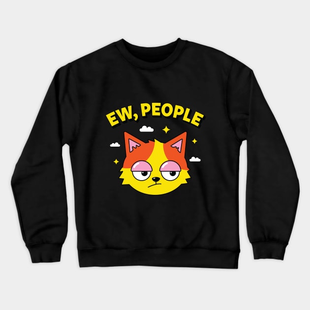 EW PEOPLE cute cat Crewneck Sweatshirt by Nyambie